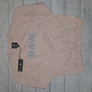 G-Star Women's Premium Core Raw. Crewneck Pink/Gray Size M NWT